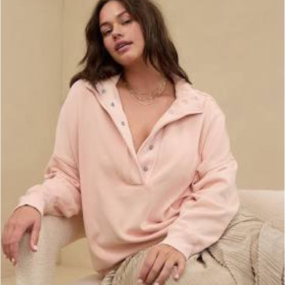 Sz XL Aerie Getaway Quarter Snap Sweatshirt NWT